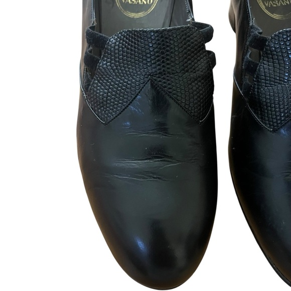 Bally Vasano Swiss Luxury Fashion Vintage Leather Slip On Loafer Pump Heels SZ 9 - Picture 4 of 12